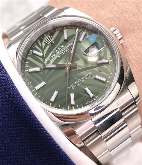 rolex datejust green leaf dial|rolex datejust 36mm green dial.